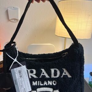 Prada Textured Black Shoulder Bag